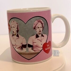 I Love Lucy 50th Anniversary Pink Ceramic Coffee Cup Mug Job Switching #39